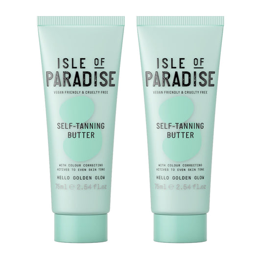 Isle of Paradise Self-Tanning Body Butter Vegan Cruelty Free Self-Tan Butter 75ml - 2 Pack
