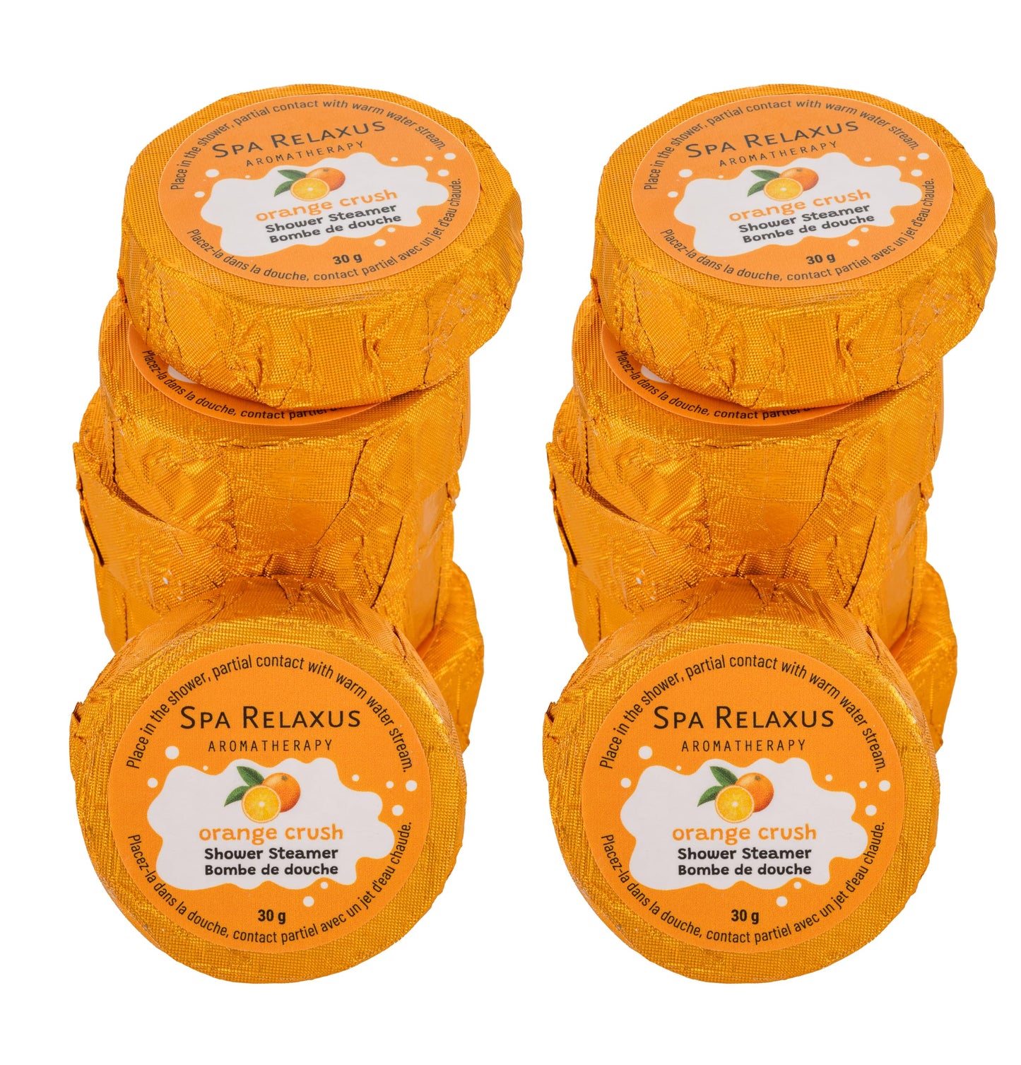 Relaxus Shower Steamers Aromatherapy with Pure Essential Oils. Stress Relief and Luxury Self-Care for Teens and Adults (Orange Crush)