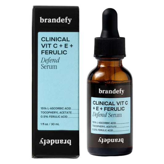 Brandefy Vitamin C Face Serum 15% L. Ascorbic Acid Ferulic Acid .5% + Vitamin E for Self Care and Beauty Face Dark Spot Corrector and Anti Aging 1oz Made In The USA